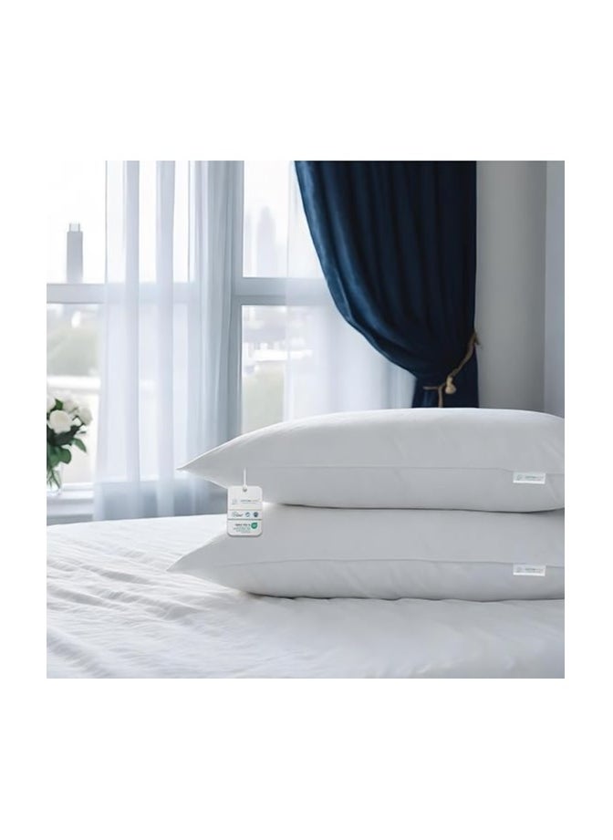 Comfort Pillow 45x70 cm – Ultra Soft & Breathable Microfiber Sleep Pillows for Back, Stomach & Side Sleepers (White) – Luxury Hotel Quality, Pack of 2