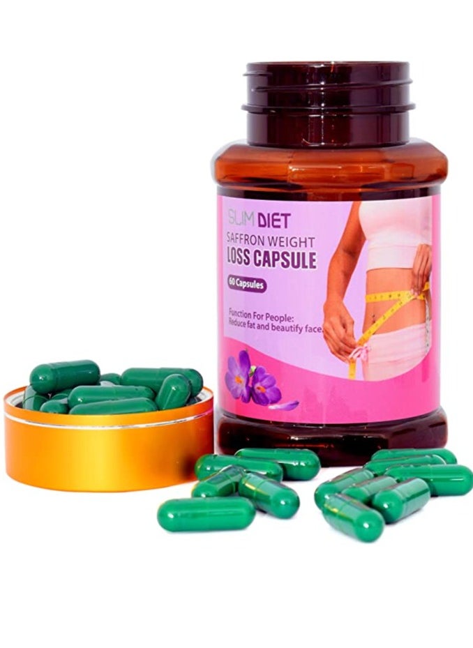 Slim Diet Saffron Weight Loss Capsules (60 Capsules) – Burn Fat & Control Hunger Naturally