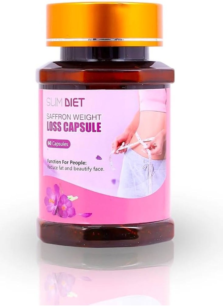 Slim Diet Saffron Weight Loss Capsules (60 Capsules) – Burn Fat & Control Hunger Naturally