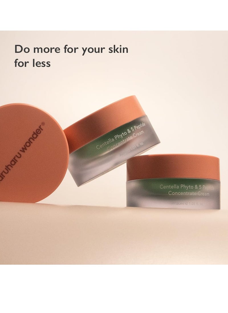 HARUHARU Wonder Centella Phyto & 5 Peptide Concentrate Cream, Daily & Night Cream, Nourishing, Wrinkles improvement for all skin types, Vegan, Cruelty-Free 1.01 fl. Oz