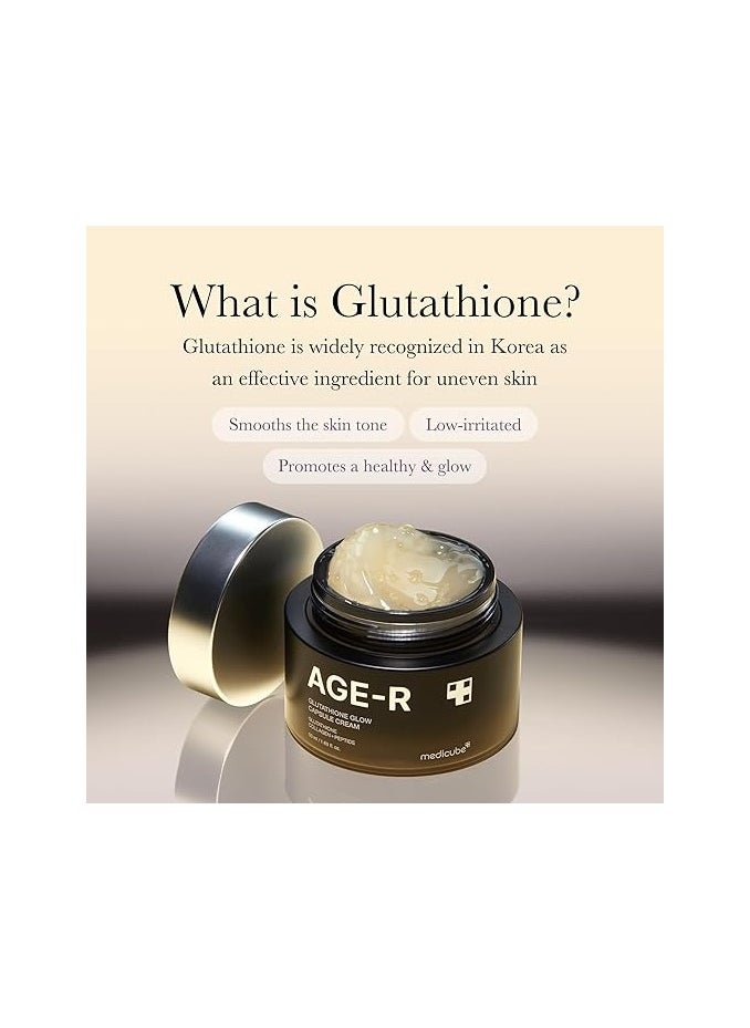 medicube AGE-R Glutathione Glow Capsule Facial Cream - Instant Lifting Moisturizer - Collagen Peptide For Hydrating Glow - Improve Blemishes, Uneven Skin Tone - Korean Skin Care 1.69 fl.oz