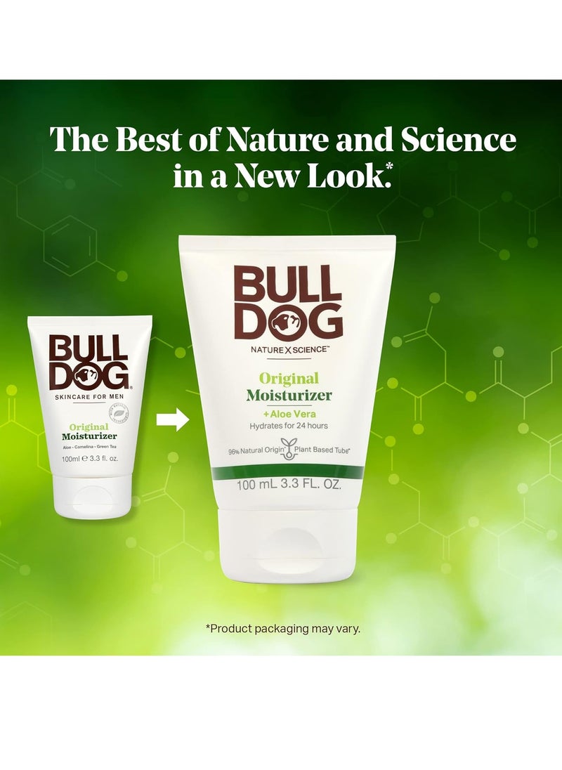 Bulldog Mens Skincare and Grooming Original Facial Moisturizer, 3.3 Fluid Ounce - Pack of 2