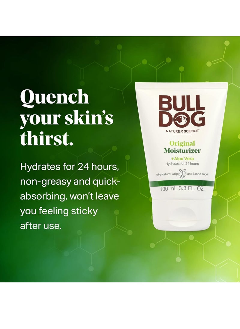 Bulldog Mens Skincare and Grooming Original Facial Moisturizer, 3.3 Fluid Ounce - Pack of 2