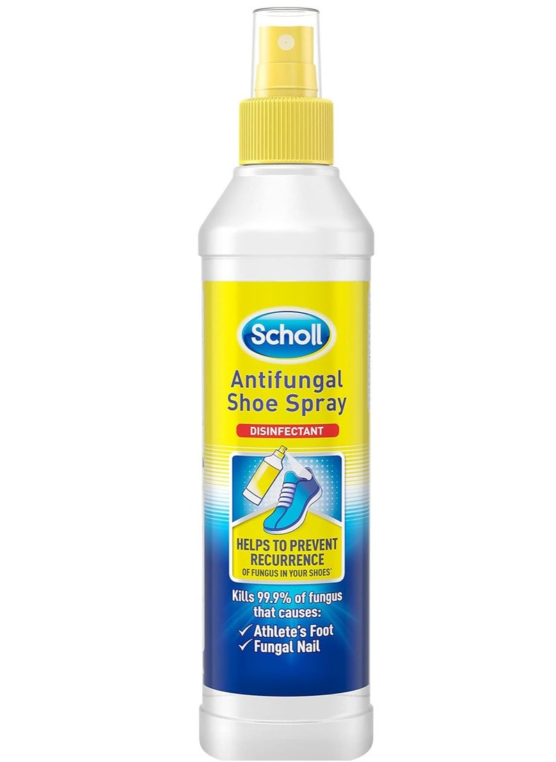 Scholl Shoe Spray Antifungal Disinfectant, 250ml - Kills 99.9% of Fungal Nail & Athlete's Foot Causing Fungi, & Odour Causing Bacteria