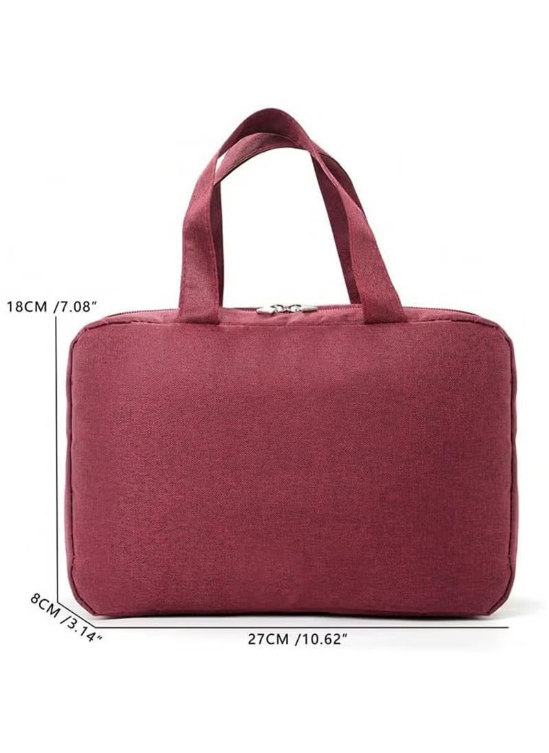 Travel Toiletry Bag for Women, Large Capacity 4 Compartments & 1 Sturdy Hook Hanging Toiletry Bag, Water-resistant Makeup Bag Cosmeticcase for Travel/Daily Use (Pink)
