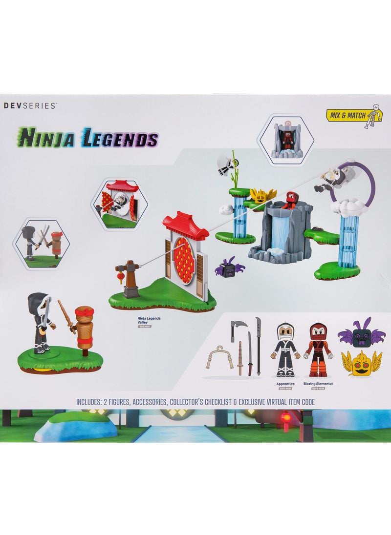 Dev Series Ninja Legends Valley | Interactive Playset | Collectible Figures | Exclusive Virtual Item Code Included | Perfect Gift for Gamers, Collectors and Kids