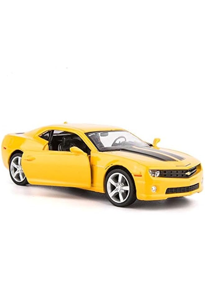 1/36 Scale Chevrolet Camaro Casting Car Model, Camaro Bumblebee Zinc Alloy Toy Car for Kids, Pull Back Vehicles Toy Car for Toddlers Kids Boys Girls Gift (Yellow)