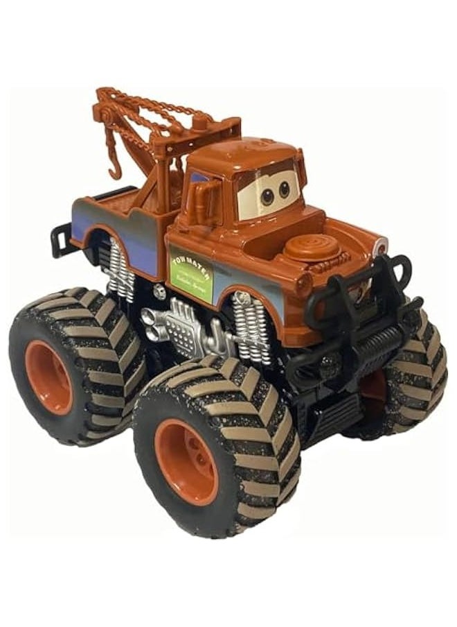 Movies Cars 2 3 Curz Black Storm Jackson McQueen Mater I Screamer Archbishop Giant Wheels Metal Diecast Friction Powered Truck Toy (Mater)