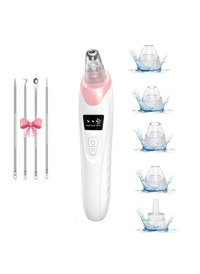 2023 Newest Blackhead Remover Pore Vacuum,Facial Pore Cleaner-5 Suction Power,5 Probes,USB Rechargeable Blackhead Vacuum Kit Electric Acne Extractor Tool for Adult