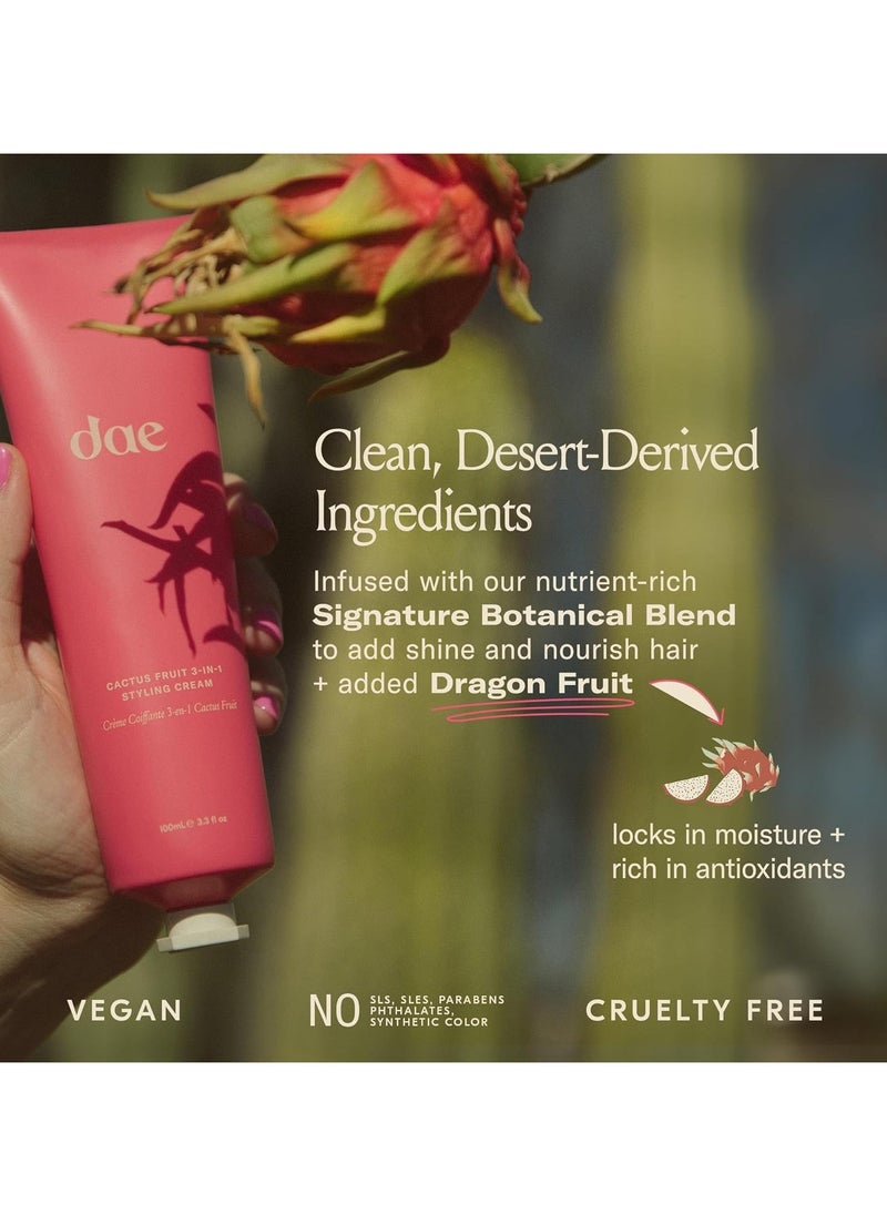 Cactus Fruit 3-In-1 Styling Cream - Smooth Styles, Prep Shiny Blowouts, Defines Curls (5 oz.)