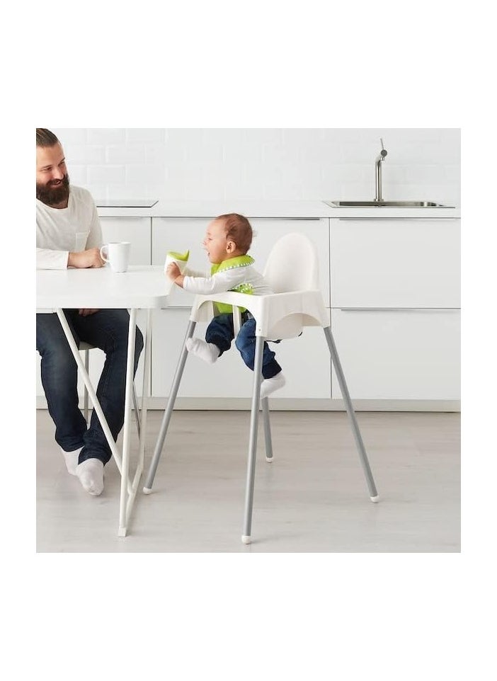 Convertible Baby High Chair 3-in-1 with Removable Tray ，BPA-Free & Easy-Clean Design for Infants 6M+ (White)