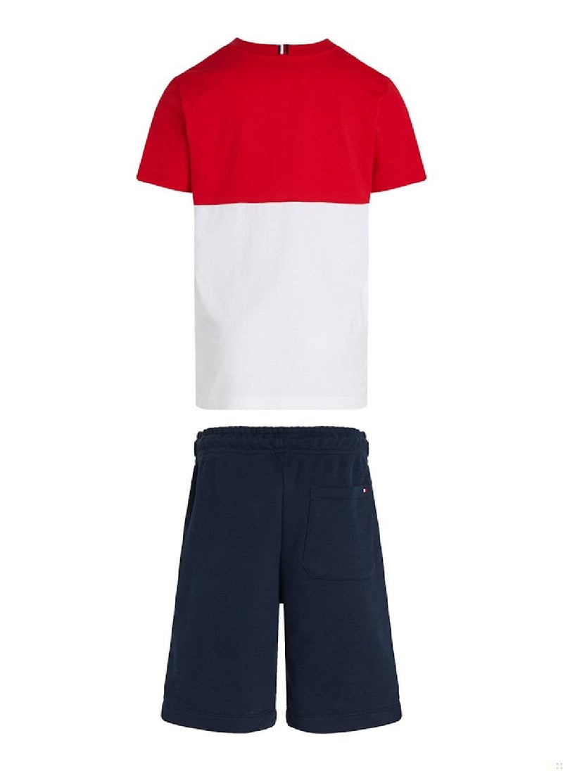 Boys' Short and T-Shirt Set - Cotton Blend, Multicolour
