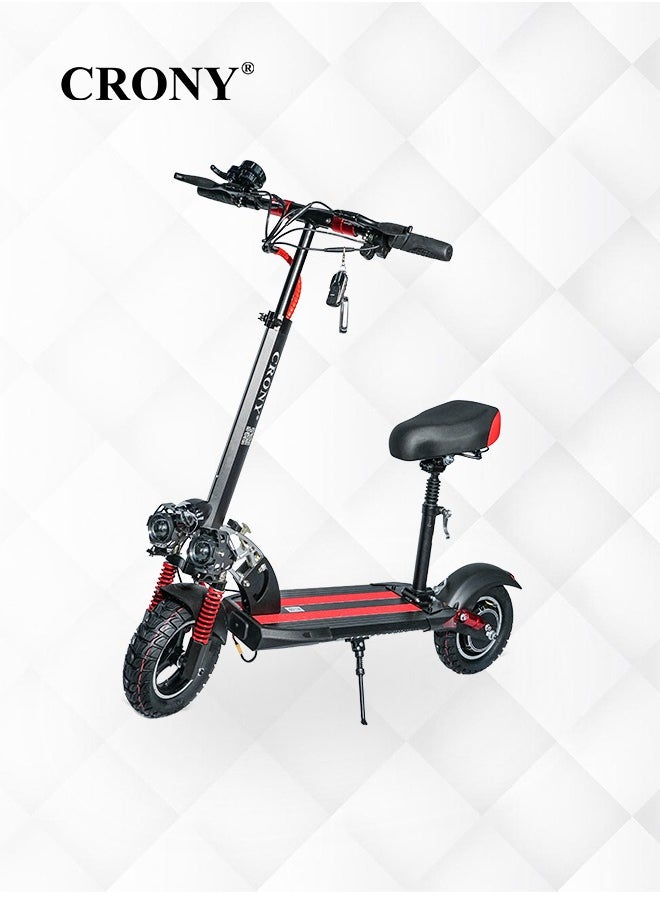 V10 Pro Scooter，1200W Powerful Power, 36V/12AH Endurance of 40KM, 120KG Load Capacity for Ultra-Stable Driving, 2-year Motor Warranty, Three LED Headlights, Off-Road Tires Suitable for All Road Conditions, Single-Seat Travel without Burden