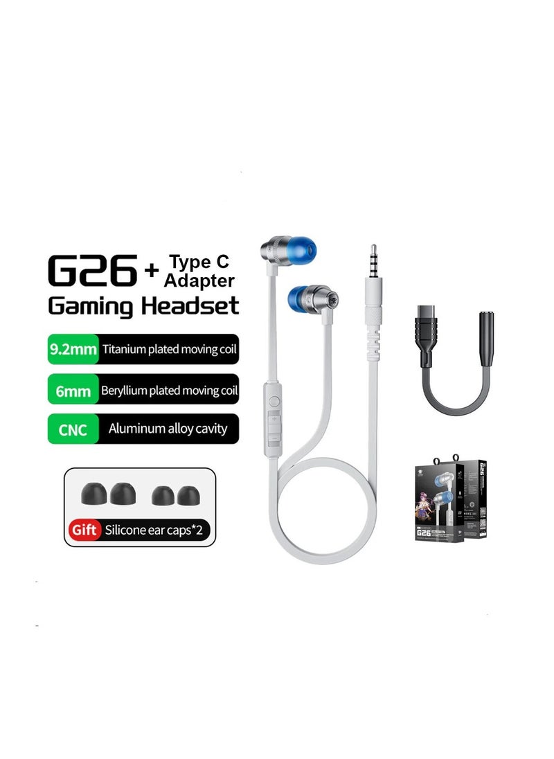 Plextone G26 Gaming Earphone Headset In-ear Earbud Magnetic w Mic (Type C)