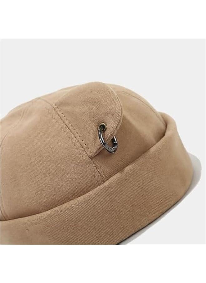 Fall Winter Beanie Hats for Women Men Bear Ear Skull Cap Brimless Cap Adjustable Docker Cap