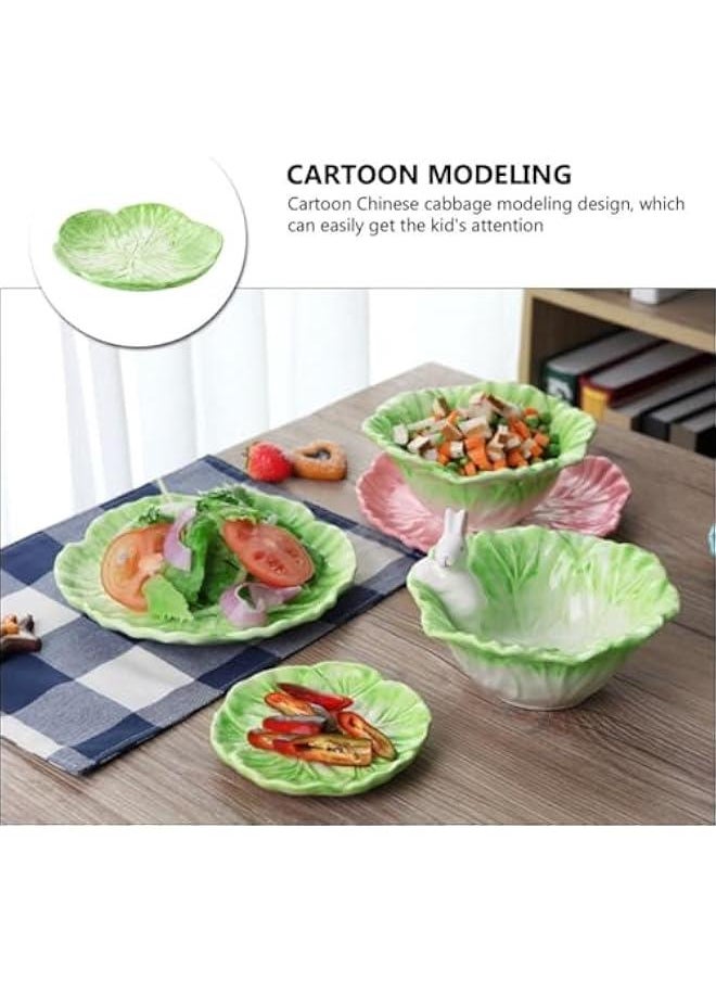 2 Pcs Cabbage Plate Toddler Suit Lemon Decor Salad Plates Dessert Plate Fruit Platter Trays Kid Snacks