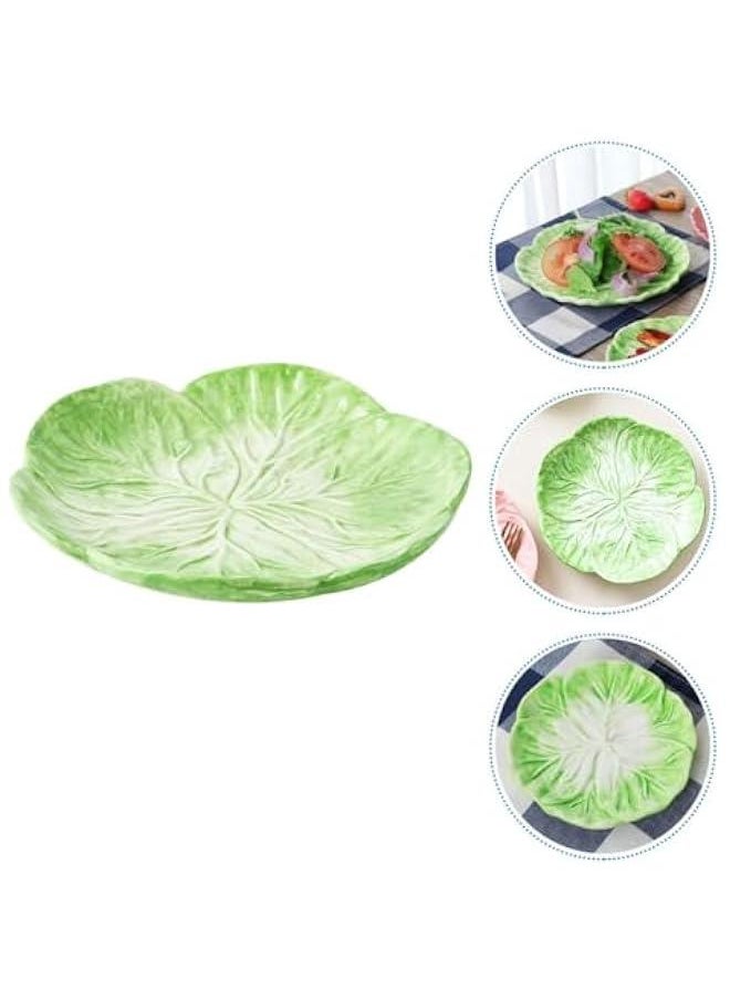 2 Pcs Cabbage Plate Toddler Suit Lemon Decor Salad Plates Dessert Plate Fruit Platter Trays Kid Snacks