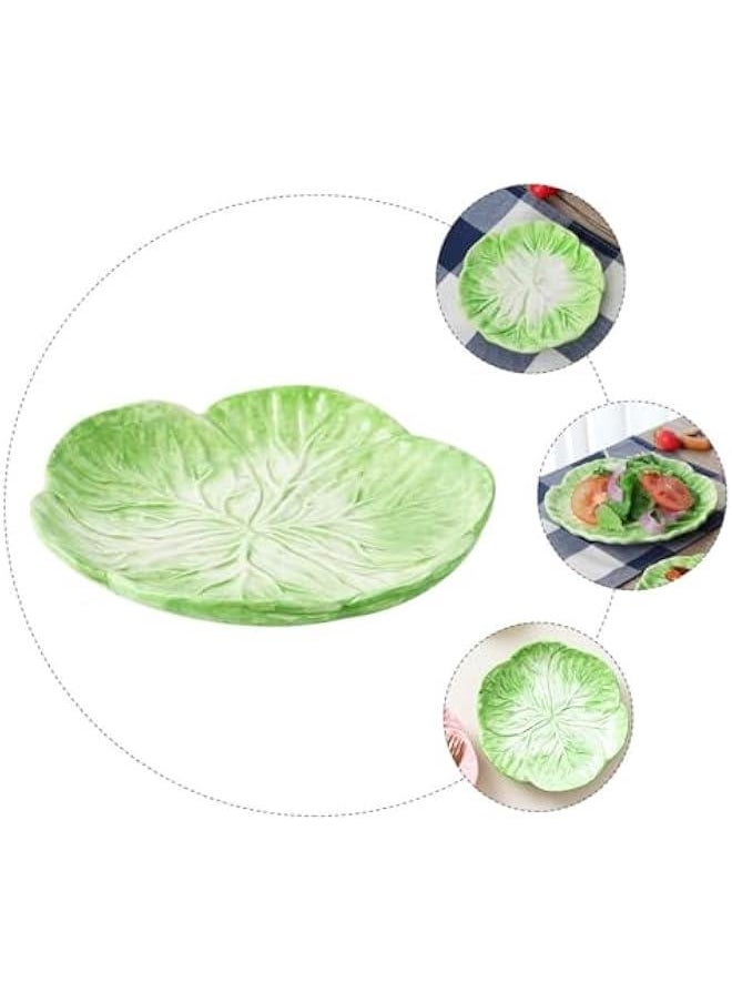 2 Pcs Cabbage Plate Toddler Suit Lemon Decor Salad Plates Dessert Plate Fruit Platter Trays Kid Snacks