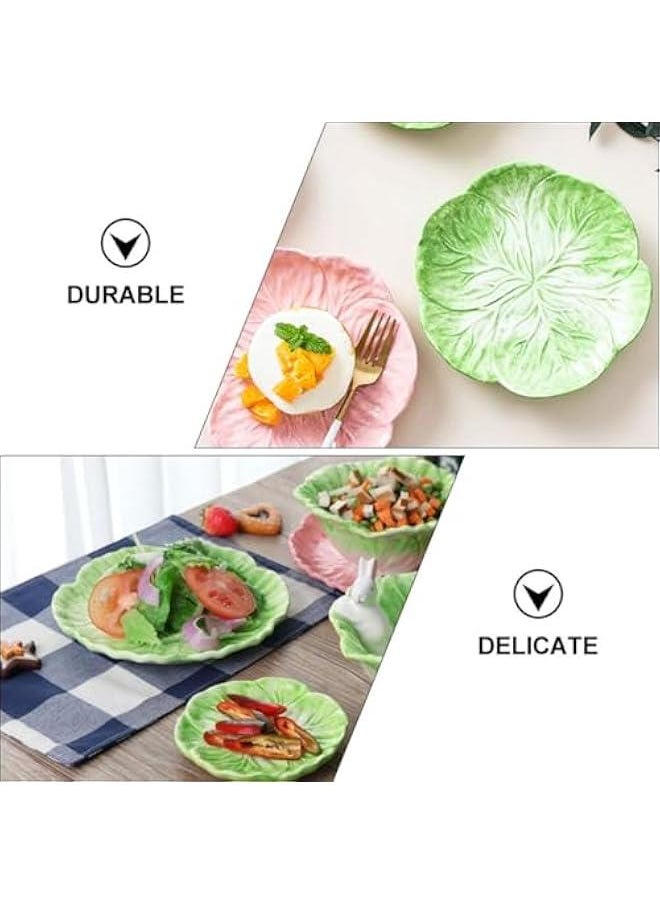 2 Pcs Cabbage Plate Toddler Suit Lemon Decor Salad Plates Dessert Plate Fruit Platter Trays Kid Snacks