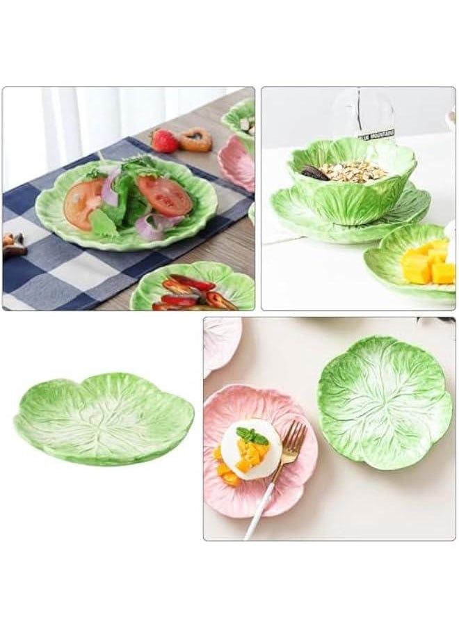 2 Pcs Cabbage Plate Toddler Suit Lemon Decor Salad Plates Dessert Plate Fruit Platter Trays Kid Snacks