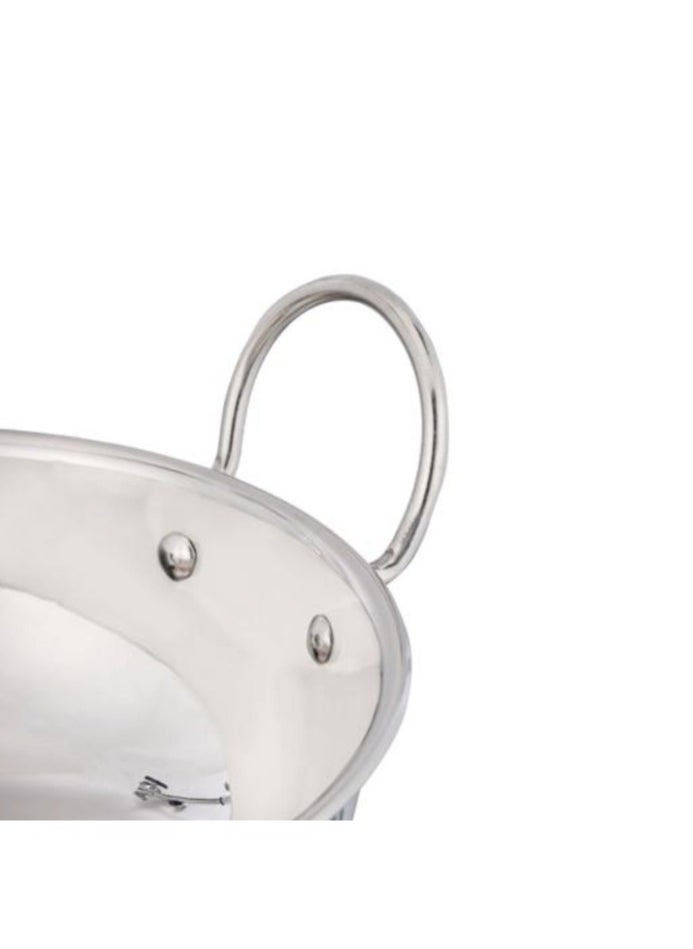 Stainless Steel Kadai Wok with Handle light Guage 28cm