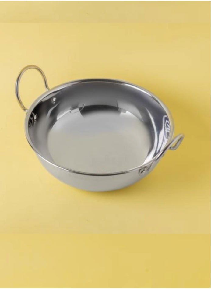 Stainless Steel Kadai Wok with Handle light Guage 28cm