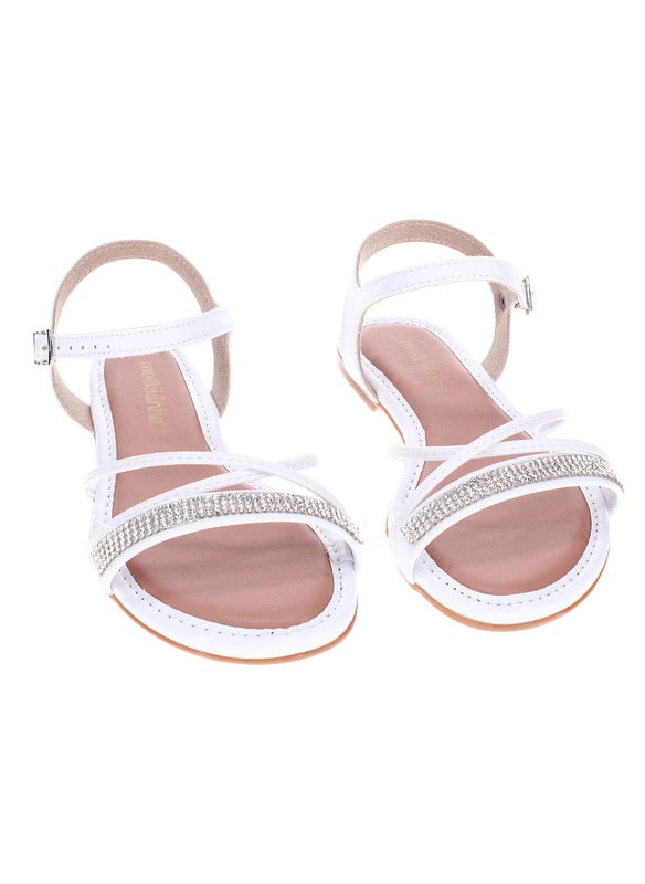Molekinha Junior Girls Sandals With Back Strap White | Made In Brazil