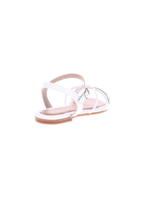 Molekinha Junior Girls Sandals With Back Strap White | Made In Brazil