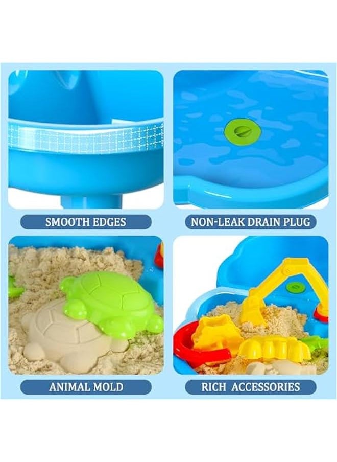 Kids Sand and Water Table for Toddlers, 4 in 1 Outdoor Sand Water Play Table Beach Toys for Toddlers Kids Boys Girls