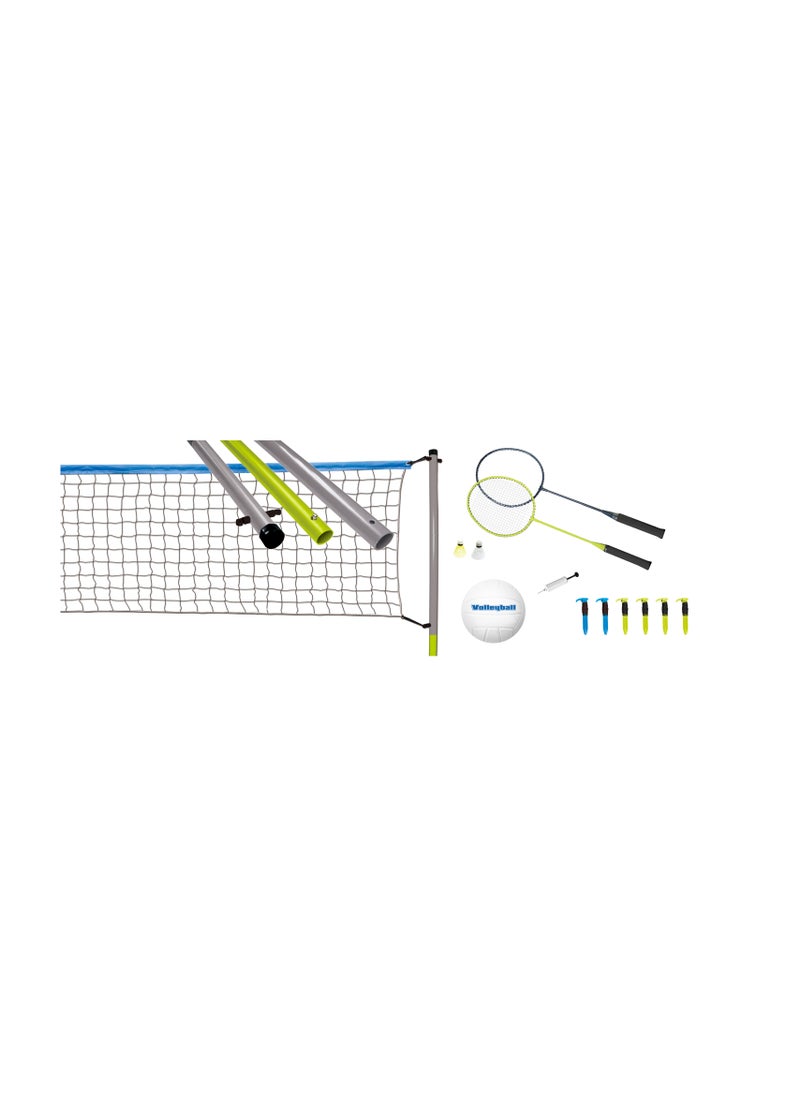 Hostfull Volleyball and Badminton Play Set - Outdoor Sports Set for Backyard, Beach, and Family Fun