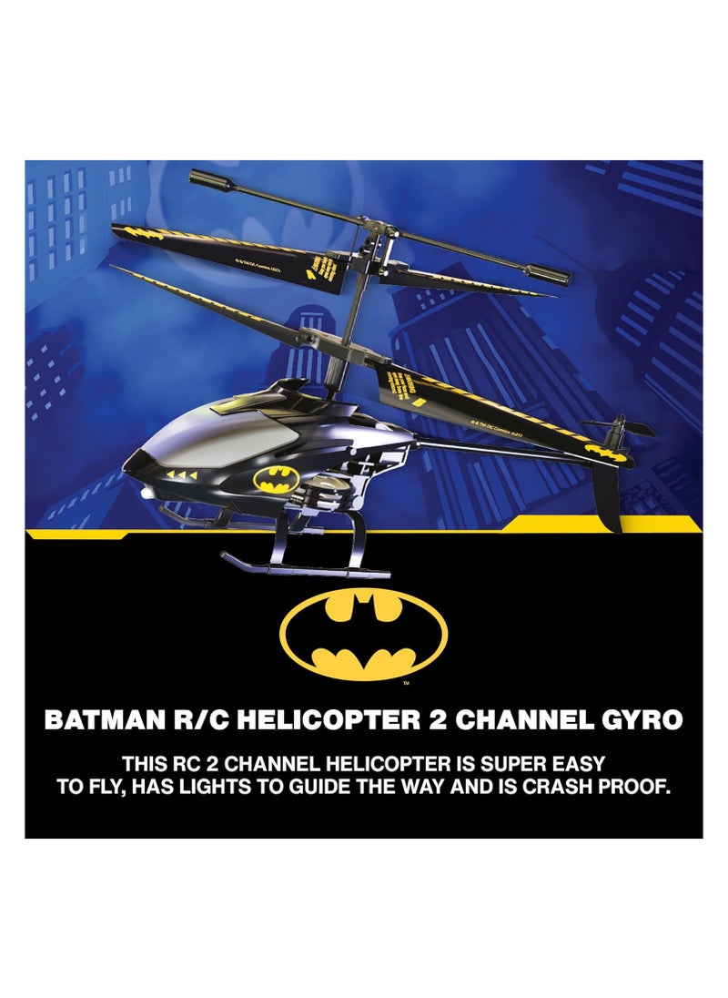 Bladez Batman RC Helicopter | 2-Channel Gyro Flight Control | LED Lights, Crash-Proof Design for Epic Aerial Battles