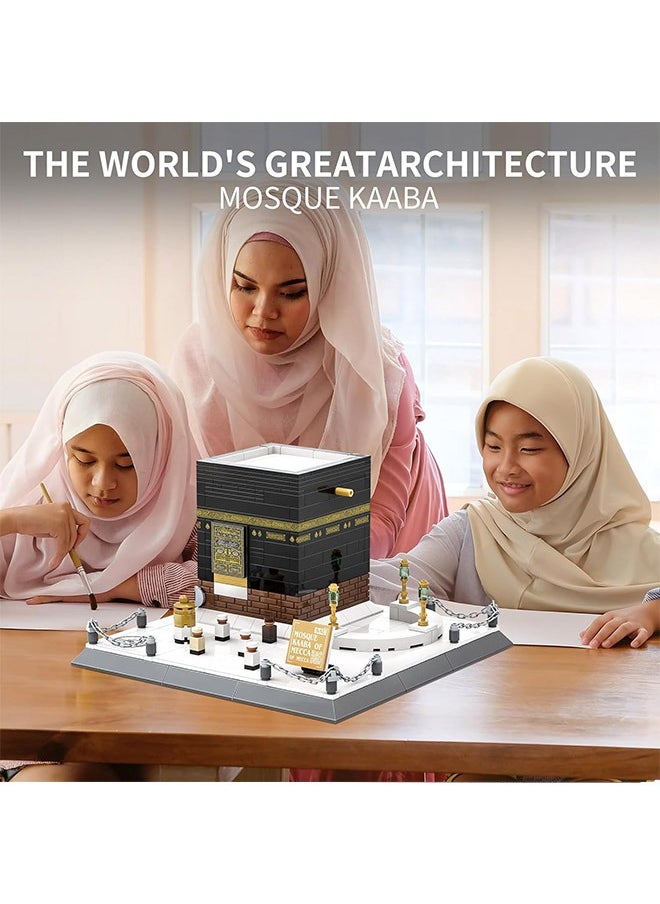 Mosque Kaaba Architectural Model Building Block Sets Muslim Bricks Toy Hajj Kit Eid Gifts for Kids Adult 446 Pieces