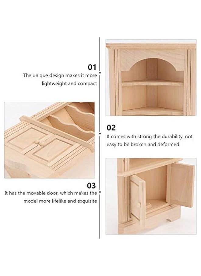 Miniatures Miniature Cupboard Dollhouse 2 pack Dollhouse Cabinet Miniature Dollhouse Display Cabinet Mini House Cabinet Bookshelf Wood Cabinet Home Decoration Home Decoration