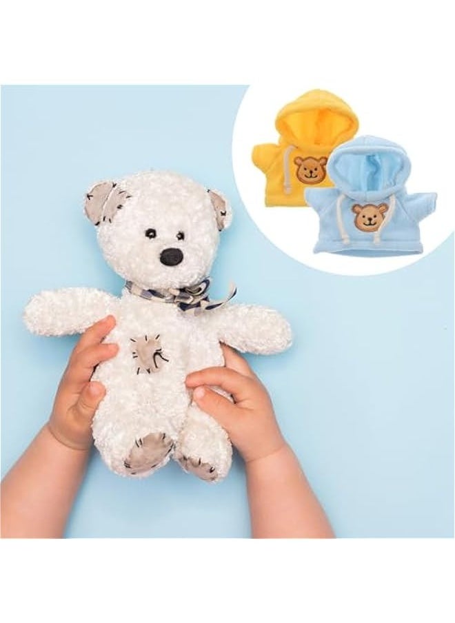 2pcs Small Plush Bear Doll Costume Stuffed Animal Outfit Girl Boy Plush Doll Hooded Sweater Clothes Cute Stuffed Animal Outfit Clothing for 6-8 Inch Stuffed Bears