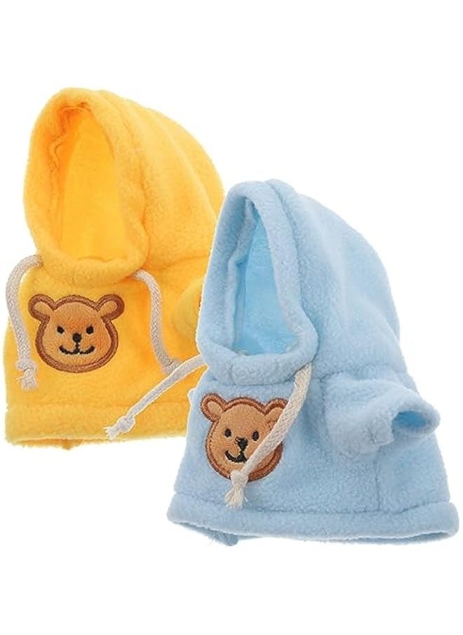 2pcs Small Plush Bear Doll Costume Stuffed Animal Outfit Girl Boy Plush Doll Hooded Sweater Clothes Cute Stuffed Animal Outfit Clothing for 6-8 Inch Stuffed Bears