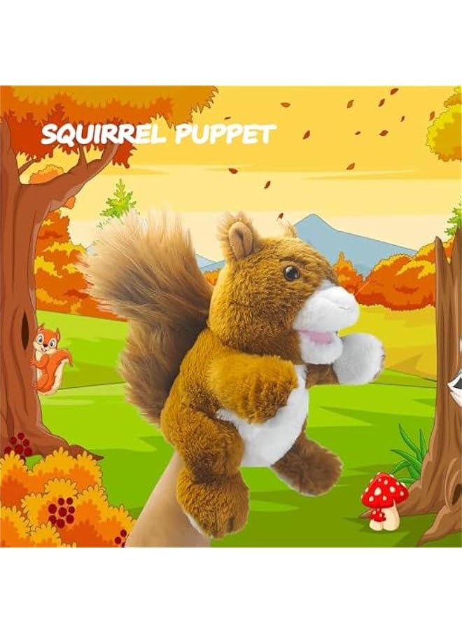 Hand Puppets,10 Squirrel Hand Puppets for Kids,Hand Puppets for Toddlers 1-3 and Kids with Movable Mouth,Sloth Stuffed Animal Plush Puppets Toy Gift for Interactive Storytelling (Squirrel)