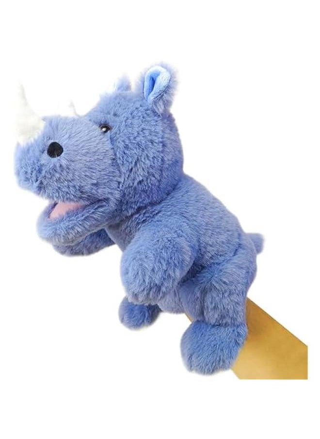 Hand Puppets,10 Rhino Hand Puppets for Kids,Hand Puppets for Toddlers 1-3 and Kids with Movable Mouth,Sloth Stuffed Animal Plush Puppets Toy Gift for Interactive Storytelling (Rhino)