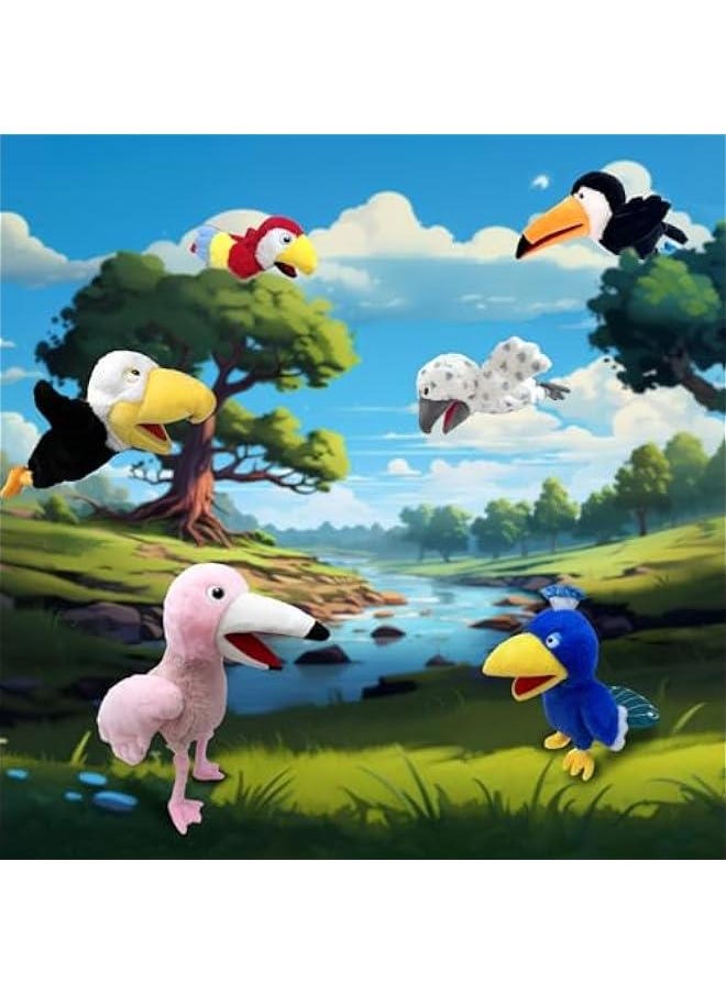 Puppets bird Flamingo Hand Puppet,13.8Animal Puppet Flamingo Hand Puppets Stuffed Animal Puppet for Kids with Movable Mouth,Puppet Plush Multi-color Toys Bird Puppet Role Play Teaching(Pink)