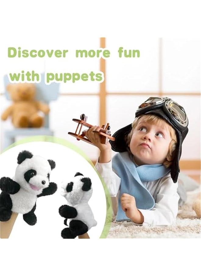 Hand Puppets Plush Panda Puppet,9 Hand Puppets for Kids Realistic Animal Puppets Panda Stuffed Animal Hand Puppets for Toddlers 3, Stuffed Panda Hand Puppets with Movable Mouth Role Gift