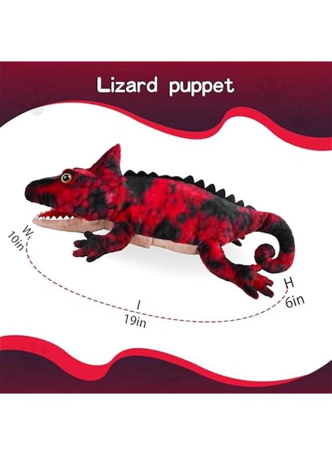Puppets Hand Puppet Lizard Puppet,Large Puppet with Movable Mouth Puppet Role Play Story Animal Puppets,Soft Stuffed Animal Hand Puppets for Kids Ages 4-8