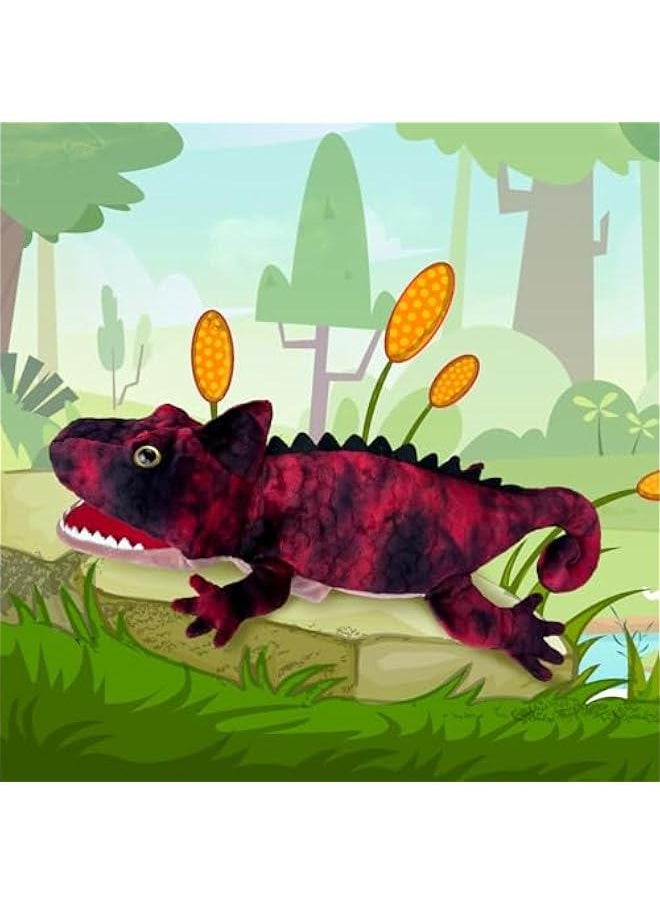 Puppets Hand Puppet Lizard Puppet,Large Puppet with Movable Mouth Puppet Role Play Story Animal Puppets,Soft Stuffed Animal Hand Puppets for Kids Ages 4-8