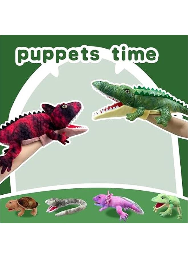 Puppets Hand Puppet Lizard Puppet,Large Puppet with Movable Mouth Puppet Role Play Story Animal Puppets,Soft Stuffed Animal Hand Puppets for Kids Ages 4-8