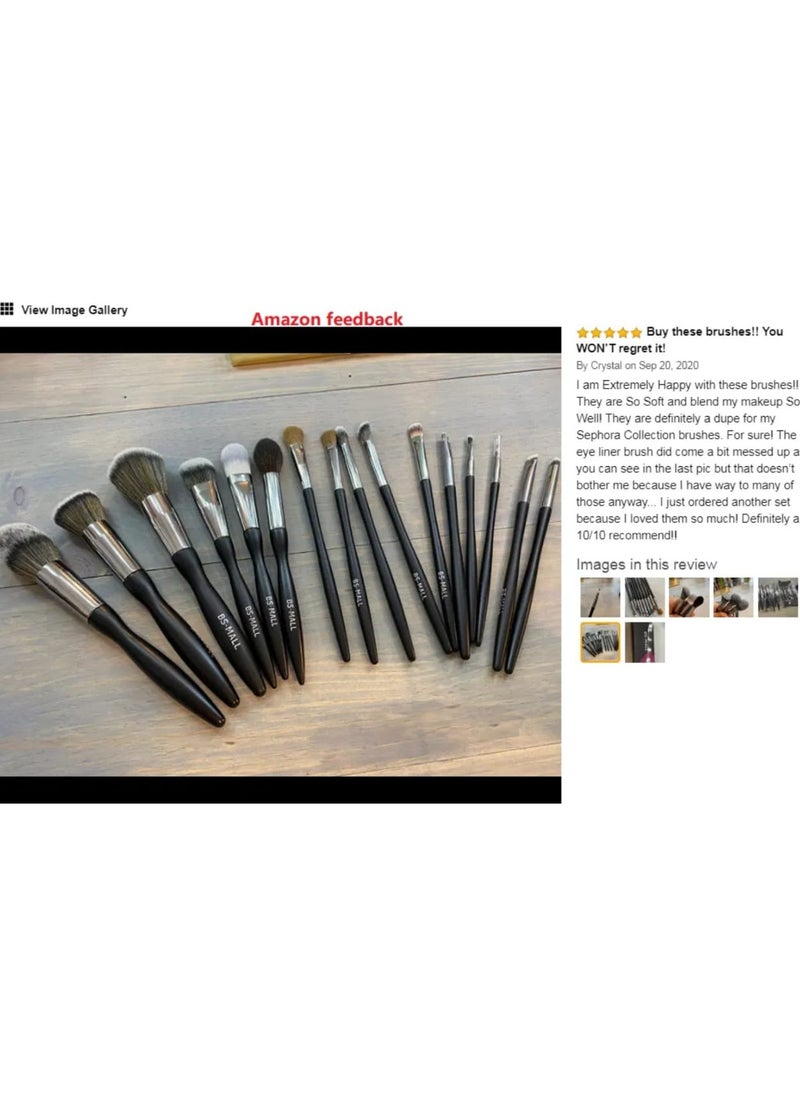 16 Pcs Makeup Brushes set , Wooden Handle, Eyebrow Pencil Brushes, Eye shadow, Durable Skin Friendly,