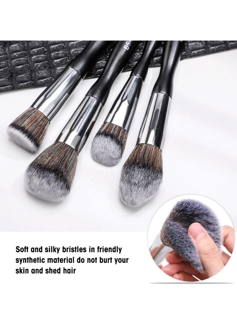 16 Pcs Makeup Brushes set , Wooden Handle, Eyebrow Pencil Brushes, Eye shadow, Durable Skin Friendly,
