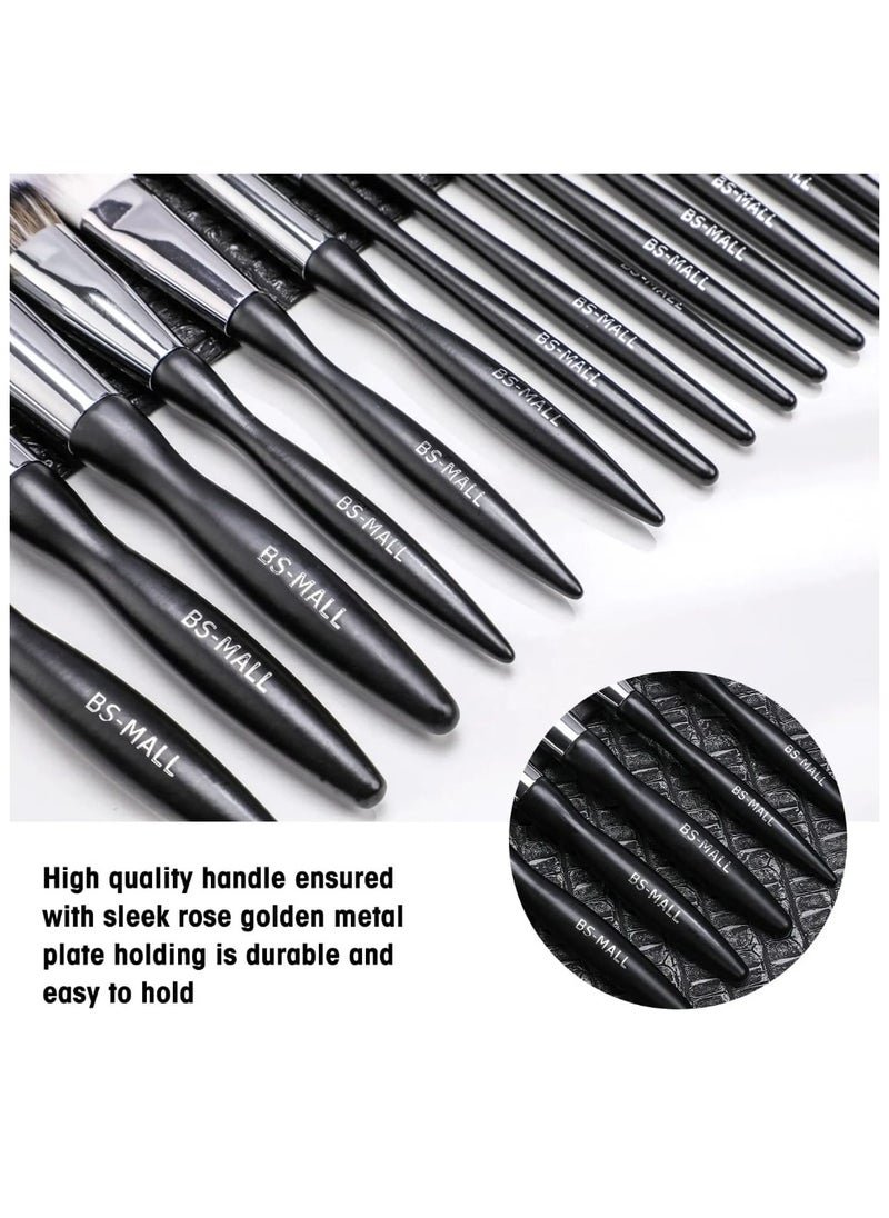 16 Pcs Makeup Brushes set , Wooden Handle, Eyebrow Pencil Brushes, Eye shadow, Durable Skin Friendly,