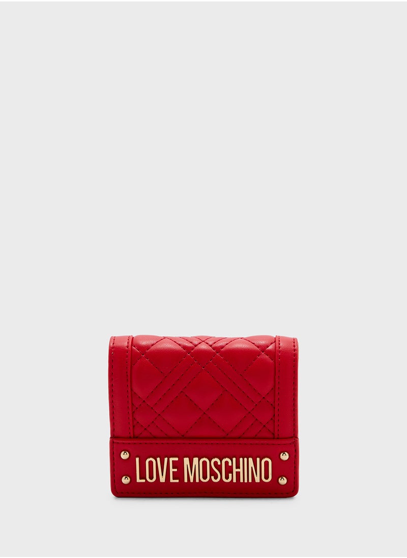 Logo Detailed Flap Over Wallet