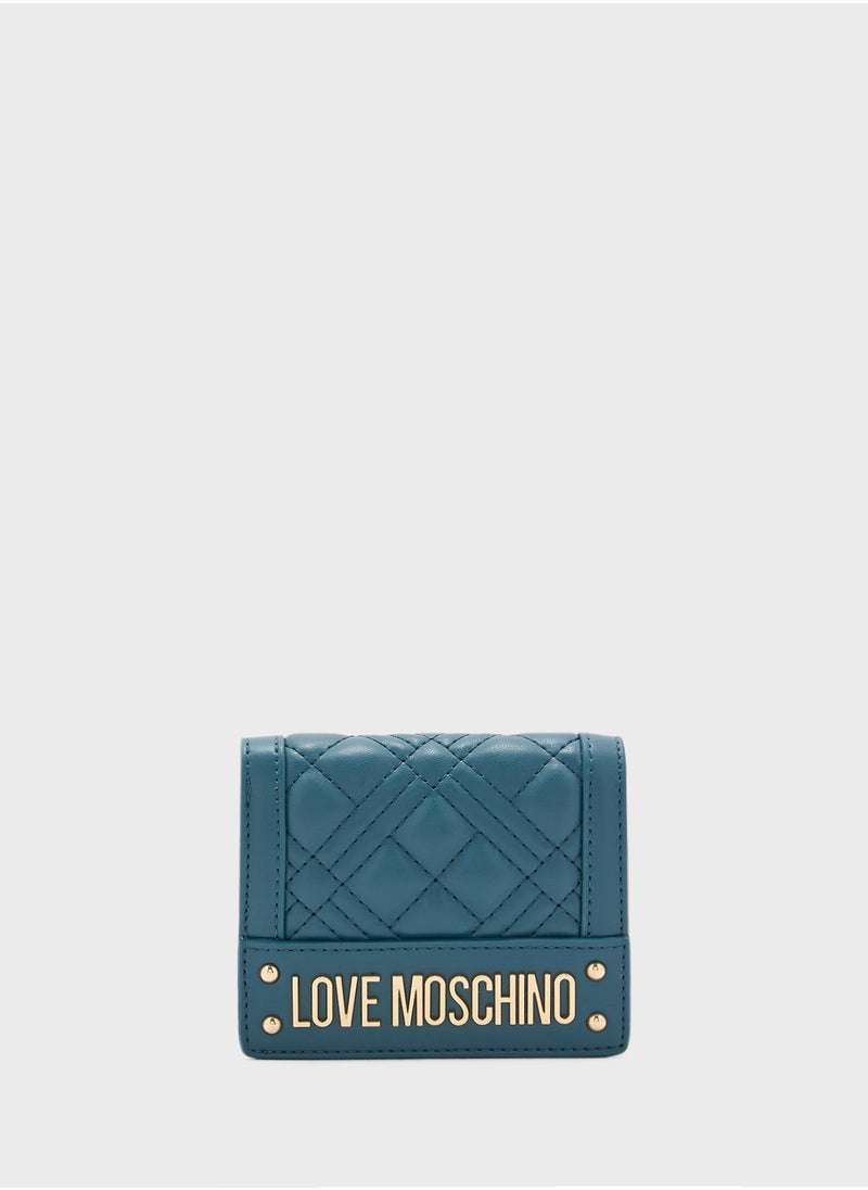 Logo Detailed Flap Over Wallet