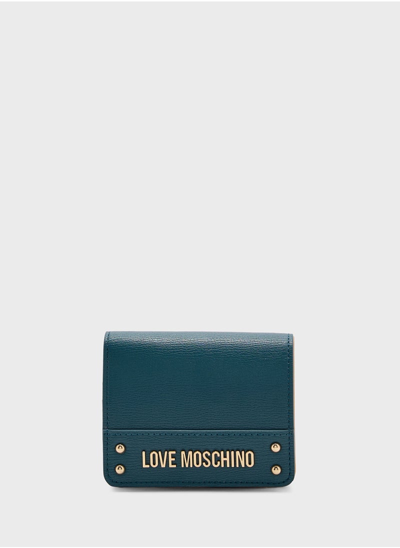 Logo Detailed Flap Over Wallet