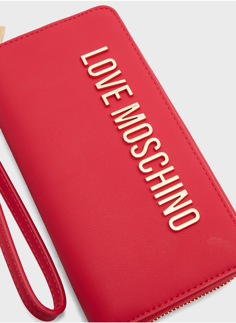 Logo Detailed Zip Over Purse