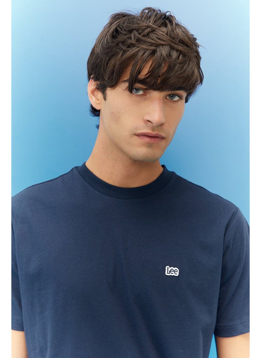 Men's Navy Blue Crew Neck T-Shirt